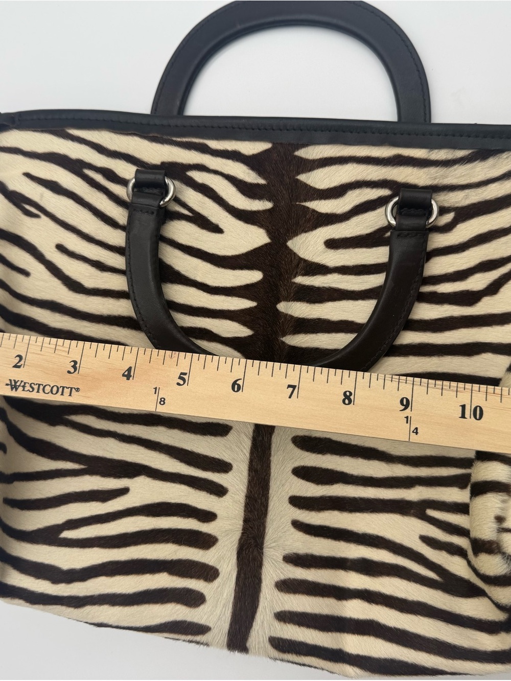 Rare vintage Prada Zebra Print pony hair Top-Handle bag - Picture 9 of 16